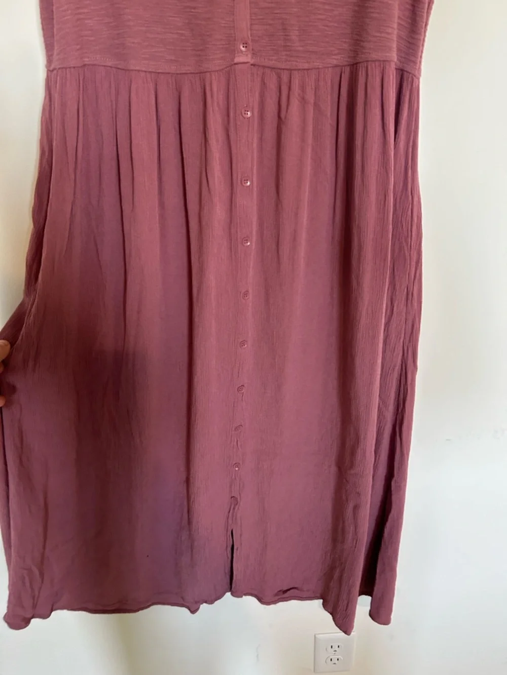 Frye Mauve Sleeveless Scoop Neck Button Front Midi Dress Size Medium - Picture 4 of 6
